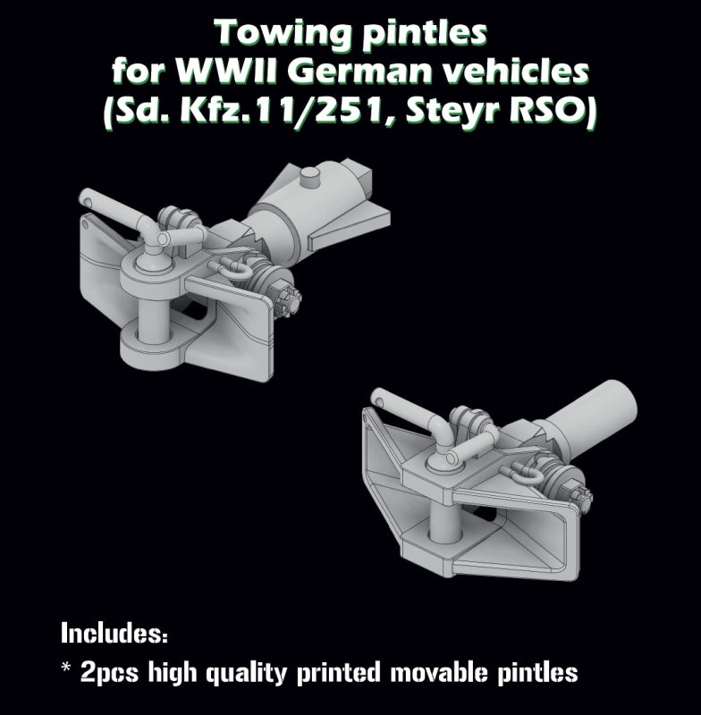 Towing pintles for WW II German Vehicles (Sd.Kfz 11/251, RSO)