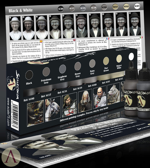 BLACK AND WHITE PAINT SET