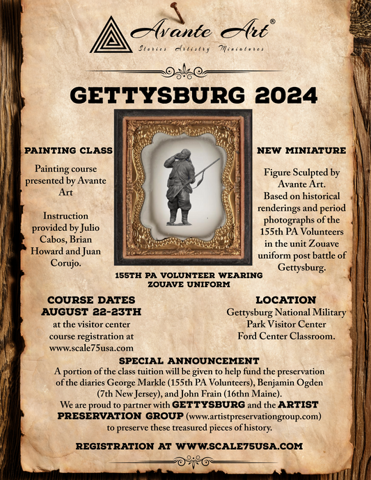 ART OF MINIATURES PAINTING COURSE W/ INSTRUCTOR JULIO CABOS GETTYSBURG 2024