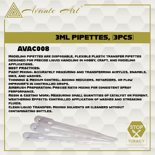 3ML PIPETTES, (3PCS)