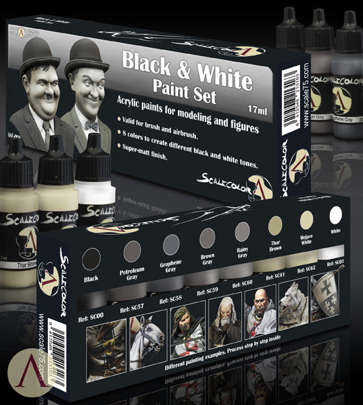 BLACK AND WHITE PAINT SET