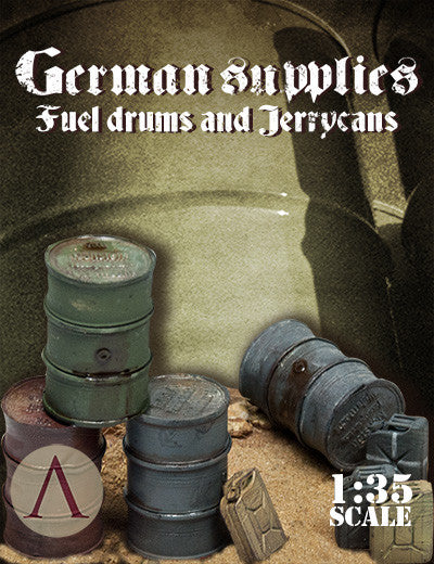 GERMAN SUPPLIES - FUEL DRUMS AND JERRY CANS